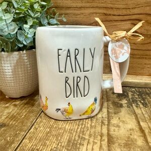 Rae Dunn Early Bird Ceramic Mug With Colorful Chicken Graphic NWT
